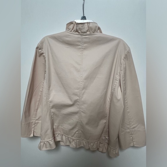 TALBOT’S SIZE 16 PALE PINK RUFFLED LIGHTWEIGHT JACKET. - Picture 4 of 8